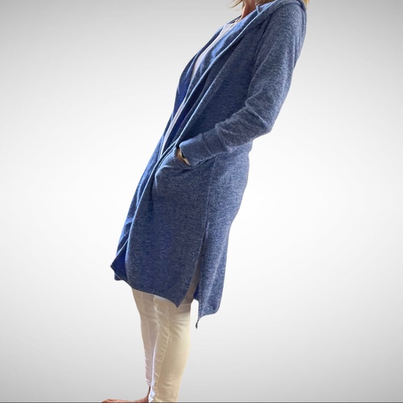 Theo & Spence Royal Blue Brushed Knit Hooded Cardi XS - Picture 2 of 5